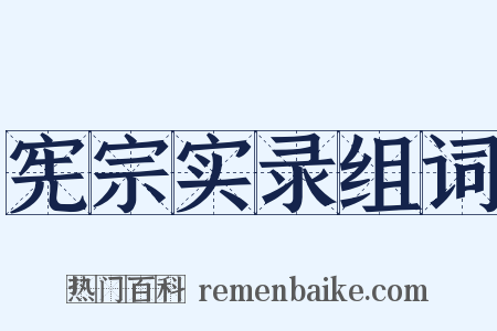 宪宗实录组词是什么意思的图片